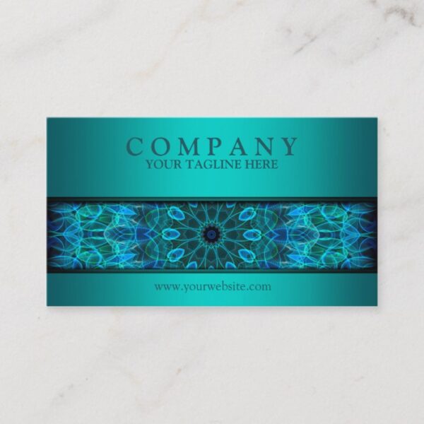 modern Underwater Beauty mandala blue Business Card
