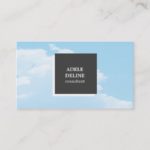 Modern Unique Blue Grey Interior Designer Business Card