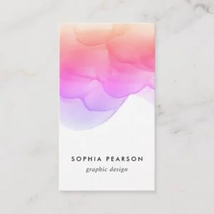 Modern Watercolor Blot | Vertical Social Media Business Card