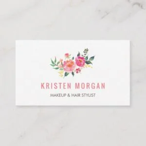 Modern Watercolor Floral Facebook Instagram Icon Business Card