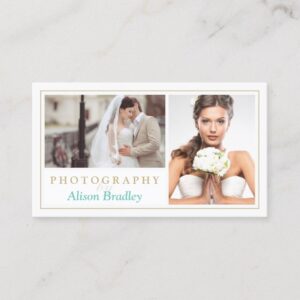 Modern Wedding Photography Studio Elegant Stylish Business Card