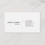 Modern White Professional Simple Elegant Business Card