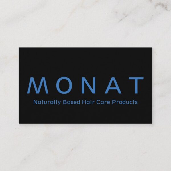 Monat Black & Blue Simple Business Cards