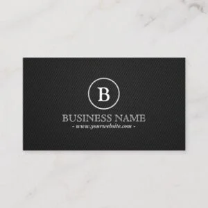 Monogram Carbon Fiber Professional Dark Business Card