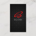 Monogram Damask Design Business Card