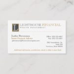 Monogram Logo Financial Advisor Professional Business Card