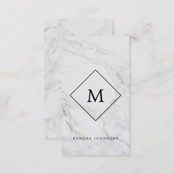 Monogram modern marble business card
