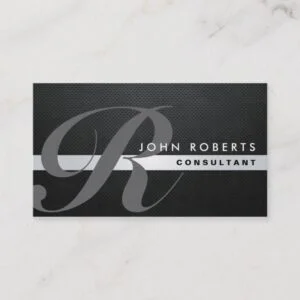 Monogram Professional Elegant Modern Black Business Card