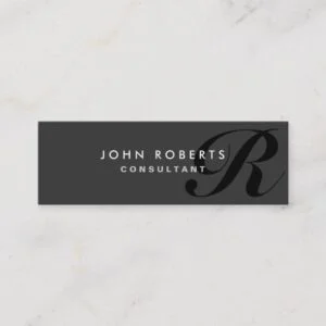 Monogram Professional Elegant Modern Black Mini Business Card