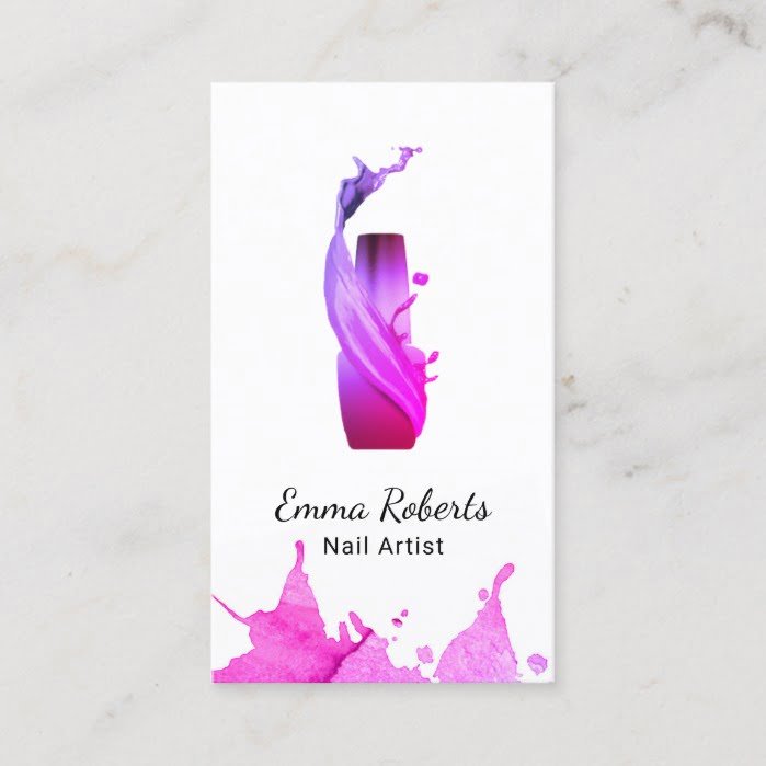 Nail Technician Nail Salon Manicurist Watercolor Business Card