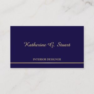 Navy Blue and Gold Elegant Business Card