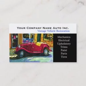 Old Car Repair Shop - Restorations Business Card