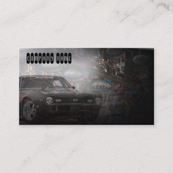 old retro muscle classic car business card