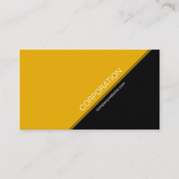 Orange angled text modern business card