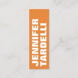 Orange Bold Minimalist Modern Elegant Professional Mini Business Card