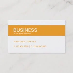 Orange Modern Stylish Classy Plain Simple Business Card
