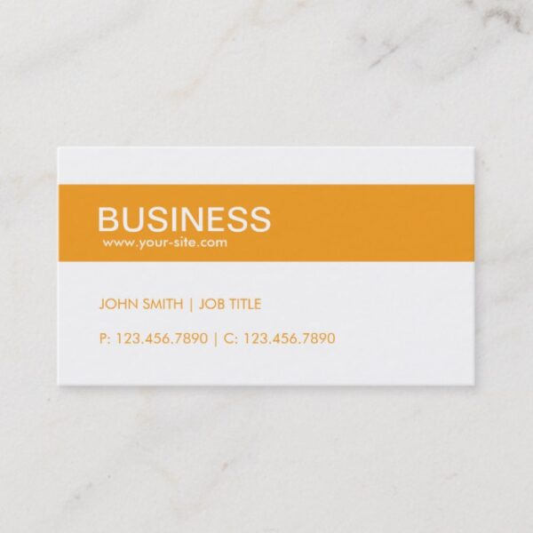 Orange Modern Stylish Classy Plain Simple Business Card