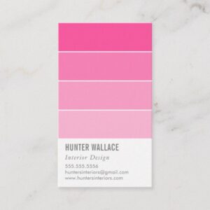 PAINT SWATCH CHIP modern decor ombre pink Business Card