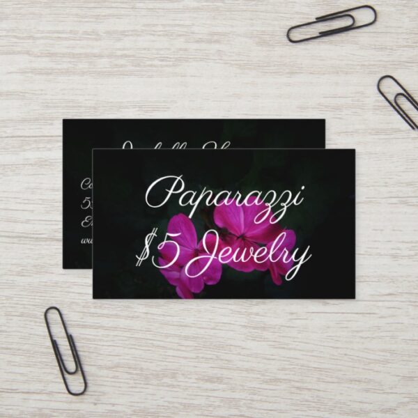 Paparazzi Consultant Pink Flowers Business Cards