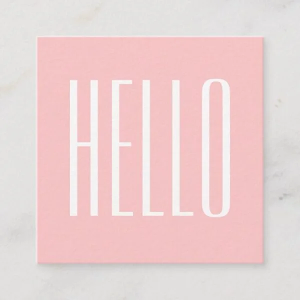 Pastel minimalist modern pink bold business card