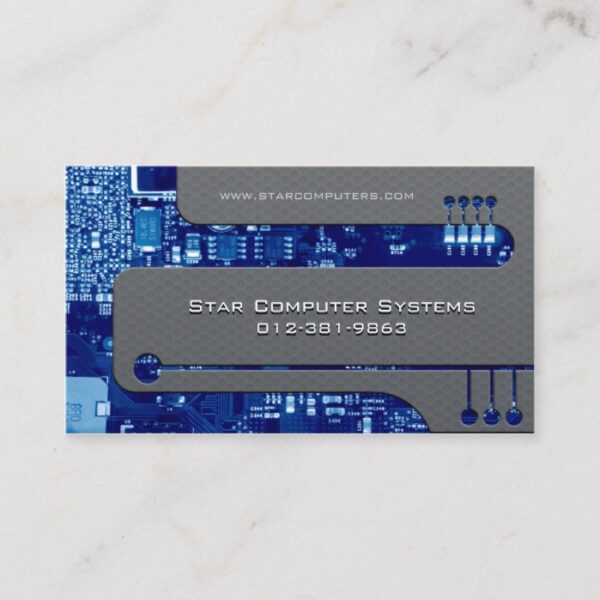 PC Repair Business Card Circuits Cutaway
