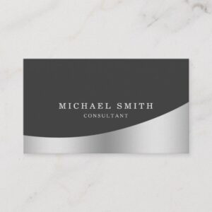 Personalized Custom Elegant Modern Plain Metal Business Card