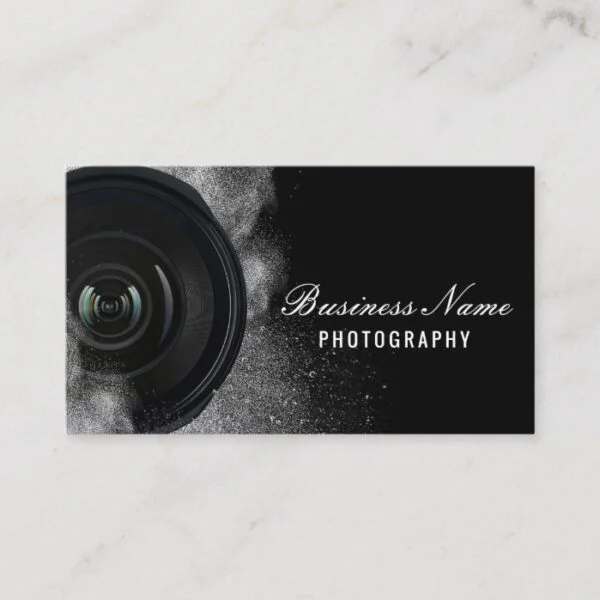 Photographer Camera Black & White Photography Business Card