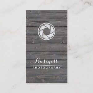 Photographer Camera Shutter Wood Photography Business Card