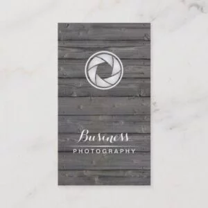 Photographer Camera Shutter Wood Photography Business Card