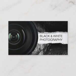 Photographer Elegant Black & White Photography Business Card
