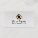 Photography Gold Camera Shutter Logo Professional Business Card