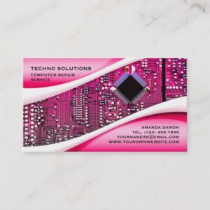 Pink Computer Repair Business Card