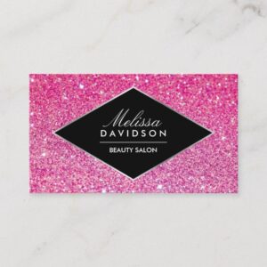 Pink Glitter and Glamour Beauty Business Card