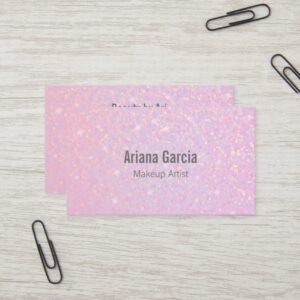 Pink Glitter Iridescent Beauty Business Card