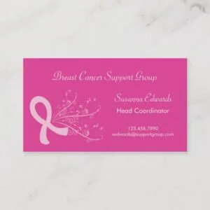 Pink Ribbon Breast Cancer Business Card