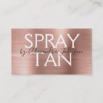 Pink & Rose Gold Brushed Metal Spray Tan Business Card