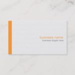 Plain Elegant Modern Simple Orange Stripe on White Business Card