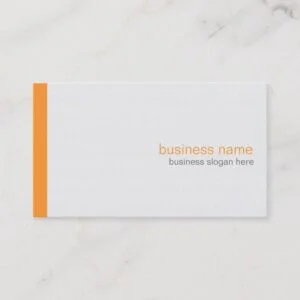 Plain Elegant Modern Simple Orange Stripe on White Business Card
