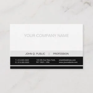 Plain Modern Professional Black White Grey Matte Business Card