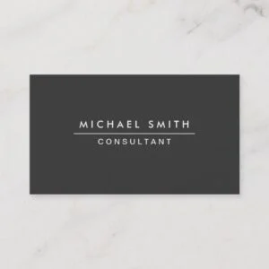 Plain Professional Elegant Black Modern Simple Business Card
