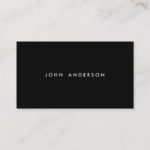 Plain simple black minimalist professional modern business card