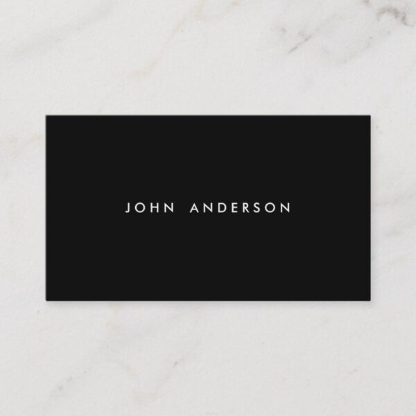 Plain simple black minimalist professional modern business card