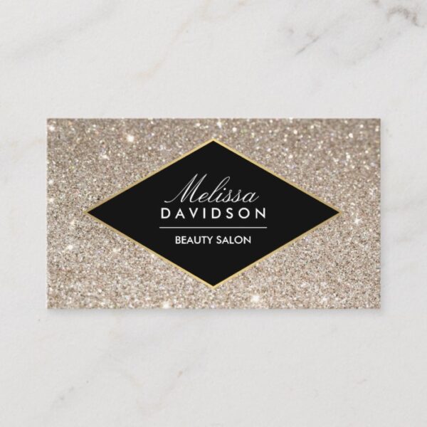 Platinum Glitter and Glamour Beauty Business Card