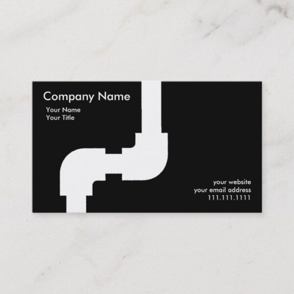 Plumber Simple Business card Black