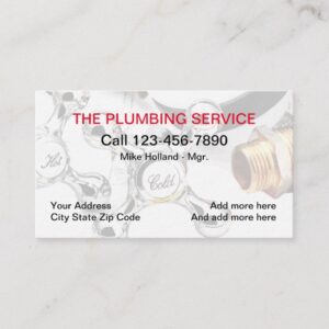 Plumbing Service Design Business Card