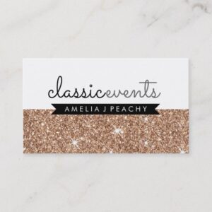 PRETTY SMART modern simple cute rose gold glitter Business Card