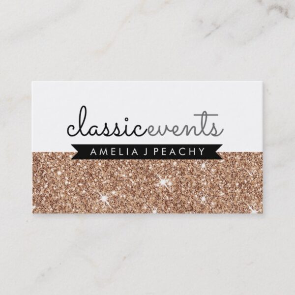 PRETTY SMART modern simple cute rose gold glitter Business Card