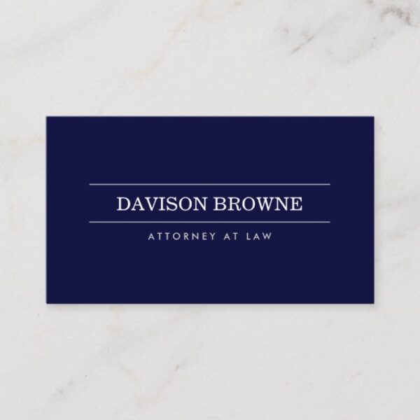 Professional Attorney Dark Blue Business Card