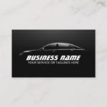 Professional Auto Detailing Repair Black Metal Business Card