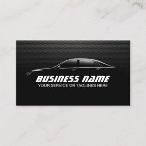 Professional Auto Detailing Repair Black Metal Business Card